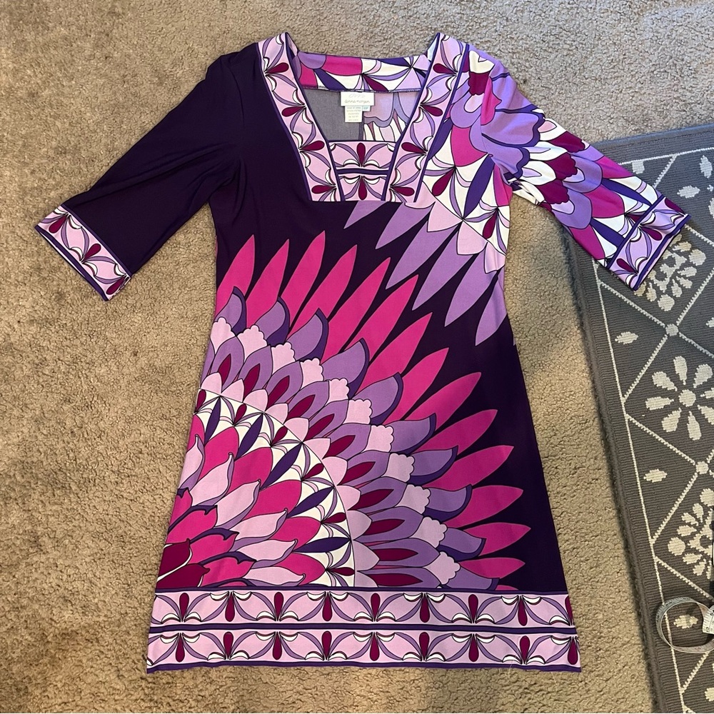 Donna Morgan 3/4 Sleeve Mini Party Dress